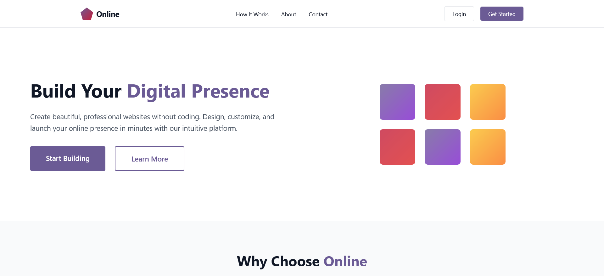 Online website builder